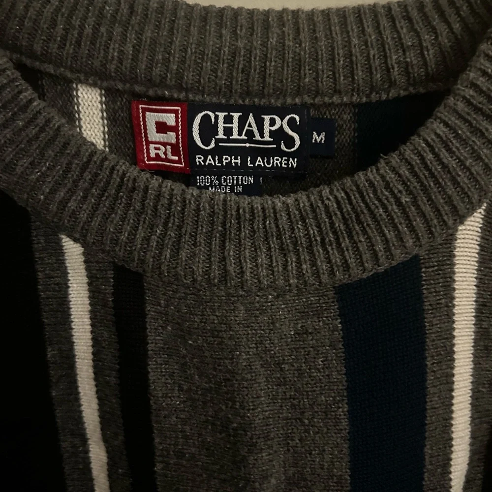 Men’s Chaps Multicolor Striped Crewneck Sweater - Picture 2 of 9